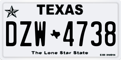 TX license plate DZW4738