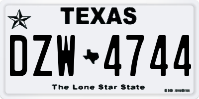 TX license plate DZW4744