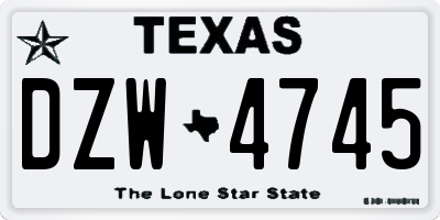 TX license plate DZW4745