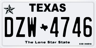 TX license plate DZW4746