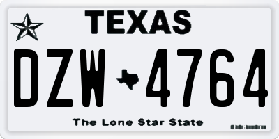 TX license plate DZW4764