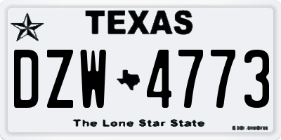 TX license plate DZW4773