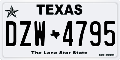 TX license plate DZW4795