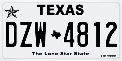 TX license plate DZW4812