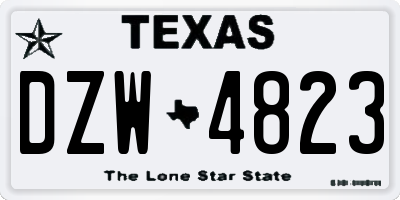 TX license plate DZW4823