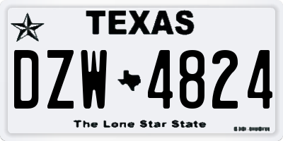 TX license plate DZW4824