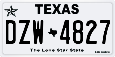 TX license plate DZW4827