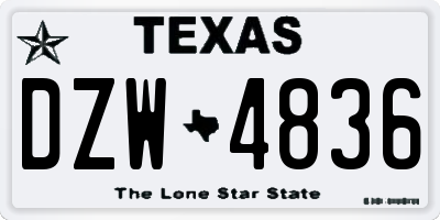 TX license plate DZW4836