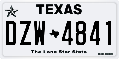 TX license plate DZW4841