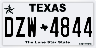 TX license plate DZW4844