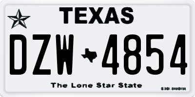 TX license plate DZW4854