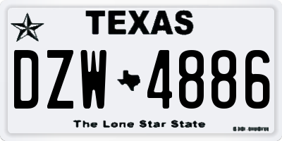 TX license plate DZW4886