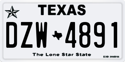 TX license plate DZW4891