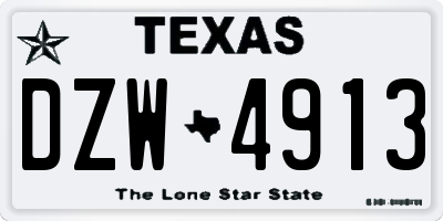 TX license plate DZW4913