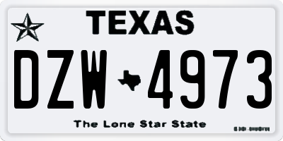 TX license plate DZW4973