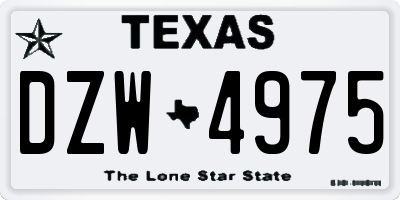 TX license plate DZW4975
