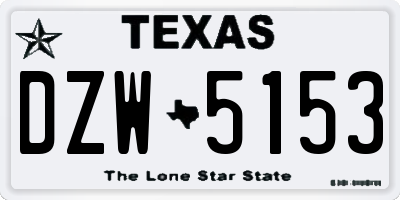 TX license plate DZW5153