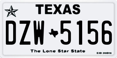 TX license plate DZW5156