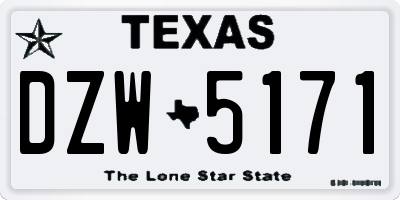 TX license plate DZW5171