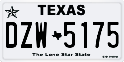 TX license plate DZW5175