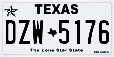 TX license plate DZW5176