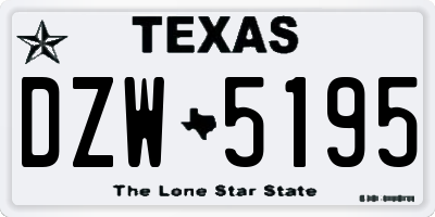 TX license plate DZW5195