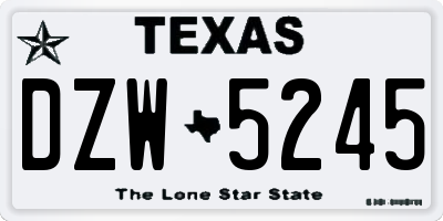 TX license plate DZW5245