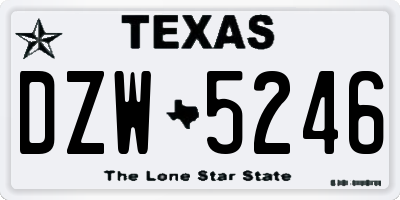 TX license plate DZW5246
