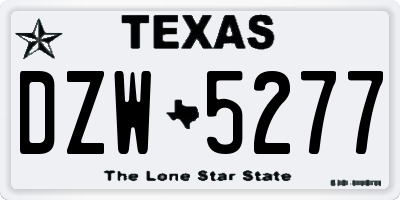 TX license plate DZW5277