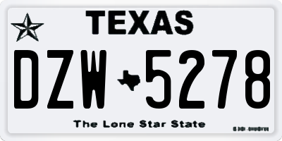 TX license plate DZW5278