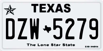 TX license plate DZW5279