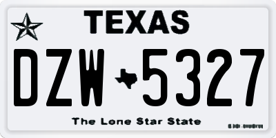 TX license plate DZW5327