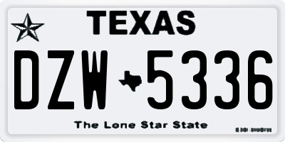 TX license plate DZW5336