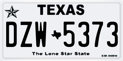 TX license plate DZW5373