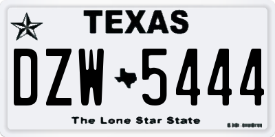 TX license plate DZW5444