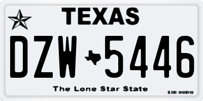 TX license plate DZW5446