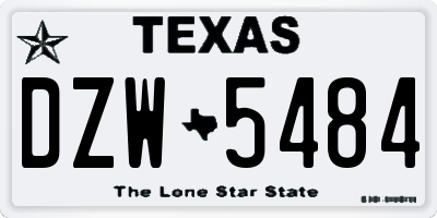 TX license plate DZW5484