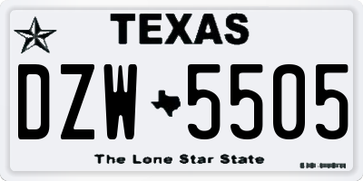 TX license plate DZW5505