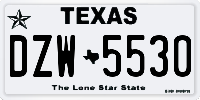 TX license plate DZW5530