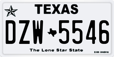 TX license plate DZW5546