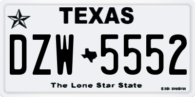 TX license plate DZW5552