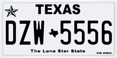 TX license plate DZW5556