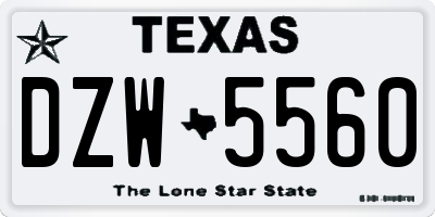 TX license plate DZW5560