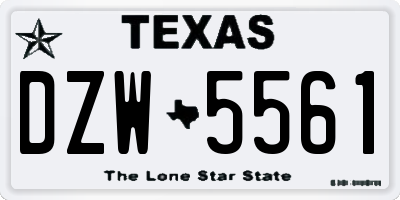 TX license plate DZW5561