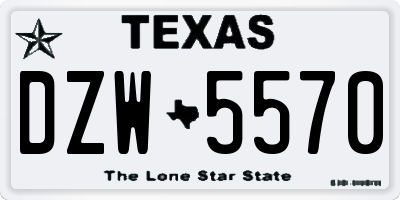 TX license plate DZW5570