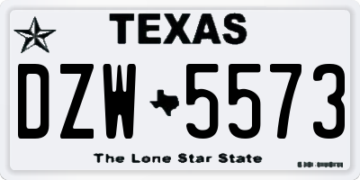 TX license plate DZW5573