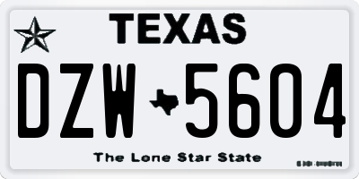 TX license plate DZW5604