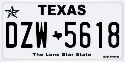 TX license plate DZW5618
