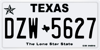 TX license plate DZW5627