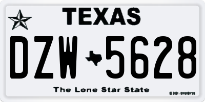 TX license plate DZW5628